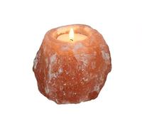 Himalaya Salt Dreams Bougeoir Rock, forme naturelle, sel de cristal du Punjab/Pakistan, orange, 9,4 x 9,4 x 6,5 cm, env. 500 g