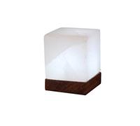 Himalaya Salt Dreams Lot de 2 cristaux de sel cubes blancs avec socle en bois - Électrique USB LED pour ordinateur et ordinateur portable - Blanc - 7 x 7 x 9 cm