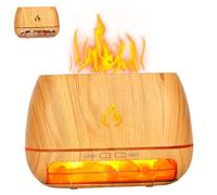 Himalaya Salt Lamp Diffuseur 3 sur 1 200 ML, Ultrasonic Essential Huile Diffuseur Simulation Flame Humidificateur Mist de lumière colorée pour la Maison de Bureau
