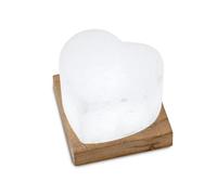 Himalaya Sel Dreams 110098 Cœur en Cristal White Line, avec Lampe LED électriques sel en Forme de cœur, Cristal de sel, Blanc, 9 x 9 x 6 cm, de 2 unités