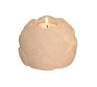 Himalaya Sel Dreams Cristal Photophore Lotus, White Line, Cristal de sel, Blanc, 8 x 8 x 8 cm