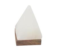 Himalaya Sel Dreams - Lumineux USB Cristal Pyramide White Line avec Socle en Bois, avec USB LED électronique, pour Ordinateur et Ordinateur Portable