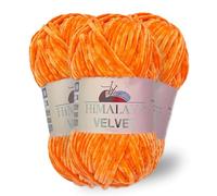 Himalaya Velvet, Lot de 3 pelotes de fil chenille 100% polyester pour tricot, crochet, fil chenille, moelleux, vêtements, couvertures de bébé, 100 g, 120 m (90016)