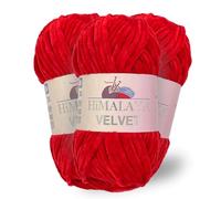 Himalaya Velvet, Lot de 3 pelotes de fil chenille 100% polyester pour tricot, crochet, fil chenille, moelleux, vêtements, couvertures de bébé, 100 g, 120 m (90018)