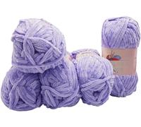 Himalaya Velvet Lot de 5 pelotes de laine à tricoter veloutée en micro-polyester pour bébé (5 x 100 g) (lilas 90005)