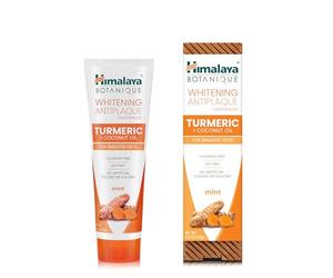 Himalaya Whitening Antiplaque Toothpaste with Turmeric + Coconut Oil for Brighter Teeth, 4 oz, (113 g)
