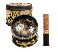 Himalayan Bazaar Ensemble de bols chantants tibétains faciles à jouer authentiques fabriqués à la main pour la méditation, le son, les chakras, le yoga, la guérison, 10,2 cm