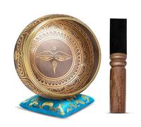 Himalayan Bazaar Ensemble de bols chantants tibétains faciles à jouer authentiques fabriqués à la main pour la méditation, le son, les chakras, le yoga, la guérison, 10,2 cm