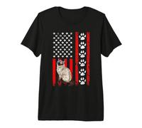 Himalayan Cat 4th of July Patriotic American Flag Paws T-Shirt Haut de Gamme