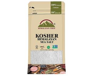 Himalayan Chef Sel de mer casher à grains fins de remplacement pour sel de table non iodé entièrement naturel sans additifs - Sac de 1,4 l