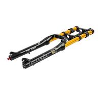 HIMALO 26 Pouces Fourche À Suspension pour Vélo Pneu 4.0 Grosse Fourche Droite Double Épaule Descente Fourche MTB Air Débattement 160mm Rebond Réglable Verrouillage Manuel (Color : Gold)