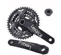 HIMALO Pédalier Intégré Creux De VTT 104BCD 24-32-42T Pédalier À Triple Plateau 170mm Ensemble De Bras De Manivelle VTT, 6/7/8/9/10 Vitesses (Color : Black)