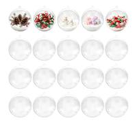 himaly 20 Pcs Boule Transparente à Remplir 10cm, Boules de Noël Transparente en Acrylique Décoration Suspension pour Noël Sapin Paque Anniversaire Mariage Ornements Décoratifs pour Chambre