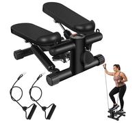 himaly Mini Stepper pour la Maison, Stepper Fitness pour Escaliers 100kg, Stair Stepper avec Bandes de Résistance, Appartement Stepper pour Les Jambes, Les Bras et Les Fessiers