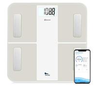 himaly Pèse-personne numérique avec application - Écran LCD 6 couleurs - 18 données de corps - Charge rapide USB - Charge rapide USB - Charge maximale : 180 kg