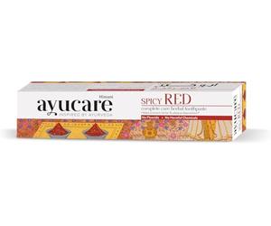 Himani Ayucare Spicy Red Dentifrice à base de plantes 150 ml - Avec clou de girofle, tulsi, cannelle et gingembre | Soins dentaires holistiques contre les caries avec autocollant Kajal | Sans produits