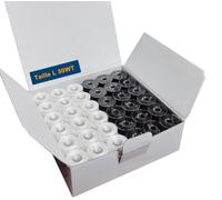 HimaPro 144 bobines pré-enroulées noires et blanches pour machines à coudre et à broder type L face plastique poids 50