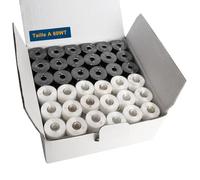 HimaPro Lot de 144 Canettes Prébobinées pour Machines à Coudre et à Broder - Taille Class 15 (SA156), Bords en Plastique, Fil Polyester 60 WT (72 Noires & 72 Blanches)