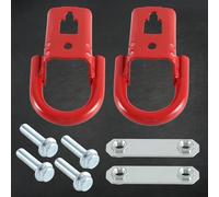 HIMARKLIF Paire de crochets de remorquage avant rouges compatibles avec Ford F150 2015 2016 2017 2018 2019 Remplace # : FL3Z17N808A FL3Z-17N808-A