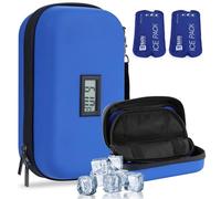 HIMDUZE Étui de voyage isotherme à insuline, approuvé par la TSA Pour diabétique - Avec thermomètre et affichage de la température - Avec 2 packs de glace pour le voyage(Piles nécessaires)