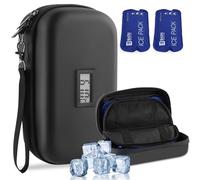 HIMDUZE Glacière à insuline approuvée par la TSA pour Voyage avec thermomètre, Affichage de la température, Sac de Voyage pour diabétique avec 2 Blocs réfrigérants réutilisables pour Voyage