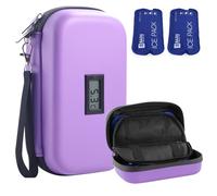 HIMDUZE Trousse de voyage isotherme pour insuline approuvée TSA refroidisseur médical réfrigéré avec thermomètre pour diabétique avec 2 packs de glace réutilisables