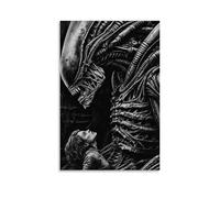HIMGZXGWQ Alien Movie Poster noir et blanc Peinture décorative sur toile Art mural pour salon, chambre à coucher, art mural, impression d'image moderne, décoration de salle familiale, 20 x 30 cm