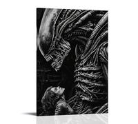 HIMGZXGWQ Alien Movie Poster noir et blanc Peinture décorative sur toile Art mural pour salon, chambre à coucher, art mural, impression d'image moderne, décoration de salle familiale, 30 x 45 cm