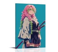 HIMGZXGWQ Demon Slayer Poster Anime Mitsuri Kanroji Peinture décorative sur toile Art mural pour salon, chambre à coucher, art mural, impression d'image moderne, décoration de salle familiale, 50 x 75