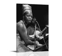 HIMGZXGWQ Nina Simone Poster noir et blanc Peinture décorative sur toile pour salon, chambre à coucher, art mural, impression d'image moderne, décoration de salle familiale, 50 x 75 cm