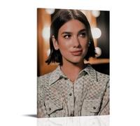 HIMGZXGWQ Pop Singer Dua Lipa Shorthair Poster décoratif sur toile pour salon, chambre à coucher, art mural, impression photo, moderne, décoration de salle familiale, 20 x 30 cm