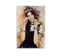 HIMGZXGWQ Singer Dua Lipa Poster aquarelle peinture décorative sur toile pour salon, chambre à coucher, art mural, impression photo moderne, décoration de salle familiale, 50 x 75 cm