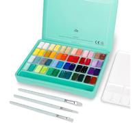 HIMI Ensemble peinture gouache, 48 couleurs x 12 ml avec pinceaux et palette. Design unique en gelée, non toxique. Pour toile papier aquarelle, parfait débutants, étudiants, artistes