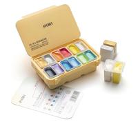 HIMI Kit de peinture gouache 12 couleurs 12 ml Jelly Cup Design voyage peinture gouache non toxique pour toile et papier, fournitures d'art