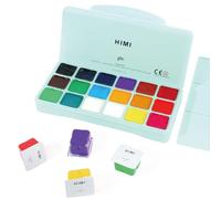 HIMI Kit de Peinture Gouache 18 Couleurs x 30ml Non Toxiques - Tasse de Gelée Unique avec Étui Portable pour Artiste Étudiant