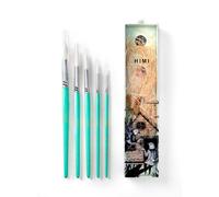 HIMI Lot de 5 pinceaux à gouache pour acrylique, huile, aquarelle, visage et corps, beau cadeau pour les amateurs, les enfants et les adultes (vert, pinceaux aquarelle)