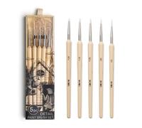 HIMI Lot de 5 pinceaux Comprenant 5 pinceaux de Peinture de précision, Outils de Peinture, détails Fins, Lignes épurées, travaux Miniatures, Contours
