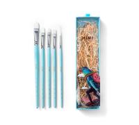 HIMI Lot de 5 pinceaux de peinture gouache pour acrylique, huile, aquarelle, visage et corps, joli cadeau pour les amateurs d'art, enfants et adultes (bleu, pinceaux)
