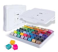 HIMI Lot de peintures à gouache, 56 couleurs, 30 ml, 42 couleurs standard, 6 couleurs fluo, 8 couleurs métalliques