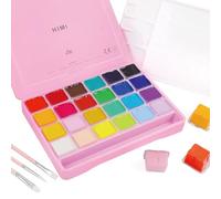 Himi Peinture gouache 24 couleurs 30 ml Motif tasse en gelée Pinceaux non toxiques portables