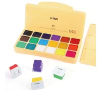 HIMI Peinture Gouache Kit 18 Couleurs x 30ml Non Toxiques Unique de Tasse de Gelée avec Etui Portable pour Artiste Étudiant