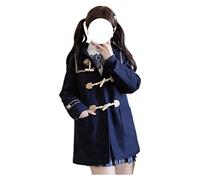 Himifashion Manteau d'hiver japonais épais et chaud en laine pour adolescents, bleu marine, M haut