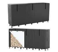 Himimi® 2 Pièces Porte-Bûches d'Extérieur 235 x 25 x 116cm, Étagère Réglable en Métal avec Housse Imperméable, Capacité de Charge 1134 kg, Rangement de Bois de Chauffage pour Jardin