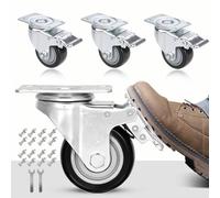 Himimi 4pcs 75mm roulettes pivotantes avec frein, roulettes de meuble capacité de charge 400 kg, roulettes de transport à 360°, roulettes pivotantes adaptées à tous types de sols(avec vis)