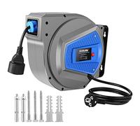 Himimi Enrouleur Electrique 15m + 1m 1500W ~ 3000W rallonge electrique 180 ° pivotant latéralement pour montage mural bricolage tambour automatique de câble