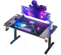 Himimi Bureau Gaming 180 x 70 cm, Grande Bureau Gamer, Bureau Informatique Ergonomique avec Table Gaming en Fibre de Carbone, Rangement,Tapis de Souris, Porte-gobelet et Crochet pour Casque, Noir