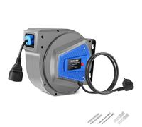 Himimi Enrouleur de câble d'extension rétractable automatique 15 m + 1 m, 1 500 W ~ 3 000 W, robuste, étanche, pour usage extérieur/intérieur, montage mural/plafond, pivotant à 180°