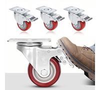 Himimi Lot de 4 Roulette Charge Lourde de 75mm, Roulettes Pivotantes avec Frein d'une Capacité de Charge de 400 kg, Roulettes de Transport à 360°, Roulettes pour Meubles Adaptées à Tous Types de Sols