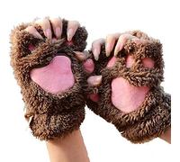 Himine Paire de Mitaines d'hiver en Peluche Griffes d'ours 23CM *18CM Marron