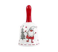 Himissy Cloche de Noël en Porcelaine, Sonnette Clochette Noël, Christmas Bell, Cloche à Main, Clochette de Table avec Poignée pour Restaurant, École, Hôtel, Cuisine, Décoration et Cadeau Festi